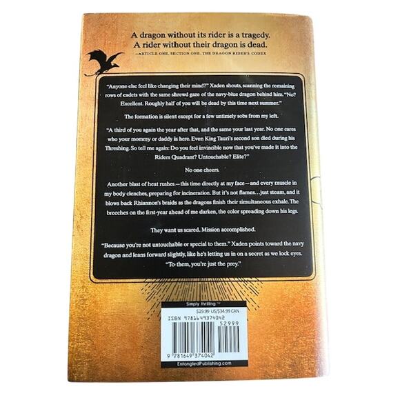 Fourth Wing by Rebecca Yarros – Hardcover Book – First Edition (2023) - Picture 3 of 4